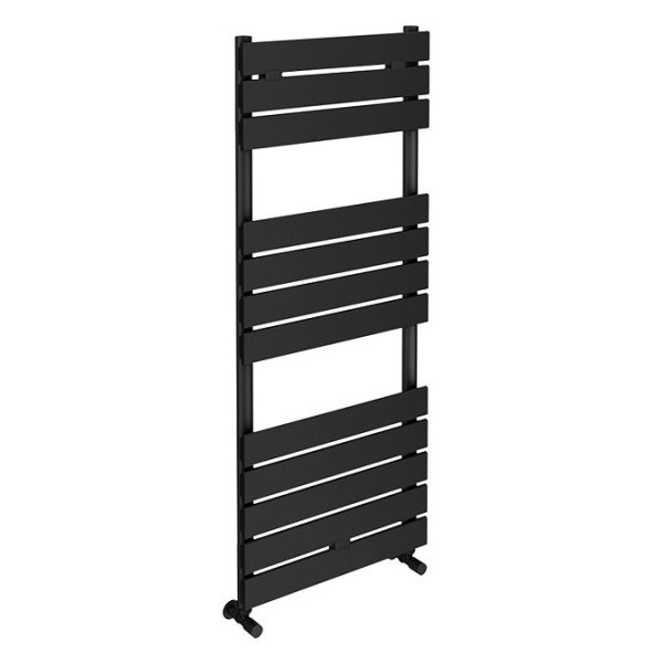 Milan Matt Black H1213mm x W500mm Heated Towel Rail - Image 3
