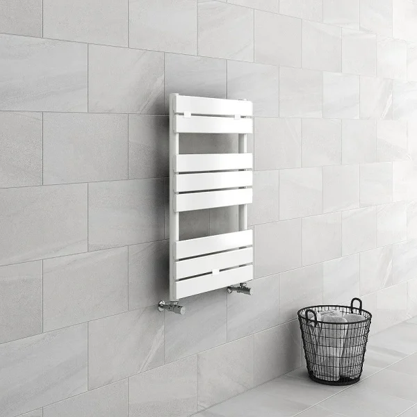 Milan White 840 x 500mm Heated Towel Rail
