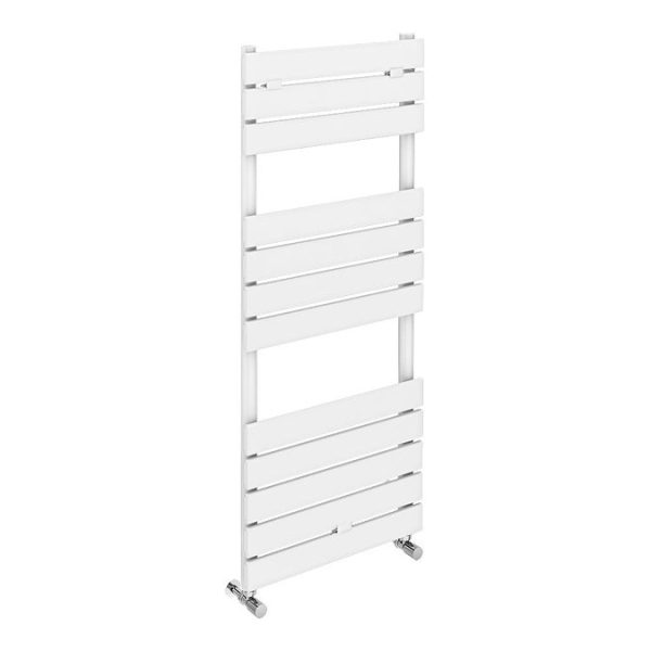 Milan White H1213mm x W500mm Heated Towel Rail - Image 3
