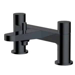 RAK   Petit Round Deck Bath Shower Mixer Matt Black