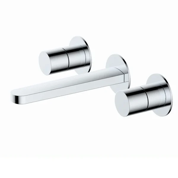 RAK Petit Round Wall Mounted 3 Hole Basin Mixer Chrome