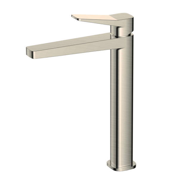 RAK Petit Square Tall Basin Mixer Tap   Brushed Nickel