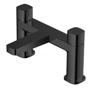 RAK   Petit Square Deck Bath Filler Matt Black