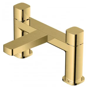 RAK   Petit Square Deck Bath Filler Brushed Gold