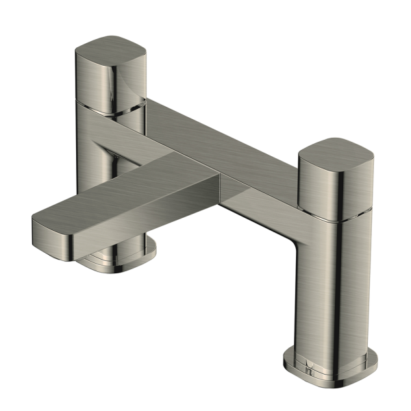 RAK Petit Square Deck Bath Filler   Brushed Nickel