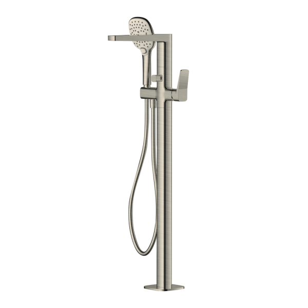 RAK Petit Square Freestanding Bath Shower Mixer Tap   Brushed Nickel