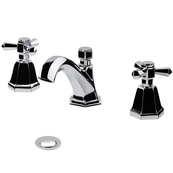 RAK Washington Art Deco 3 Hole Basin Mixer + Pop up Waste
