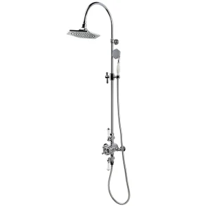 RAK Washington Art Deco Exposed Thermostatic Shower Column with Fixed Head and Shower Kit