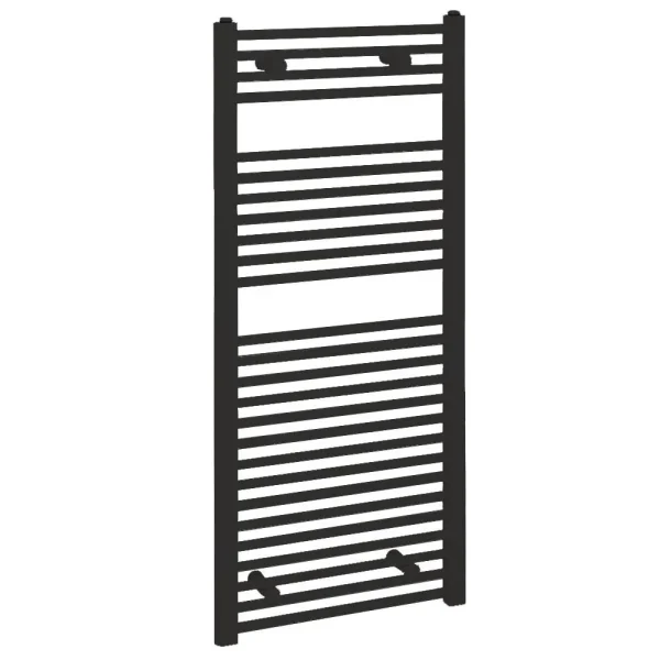 Reina Diva H1200 x W500mm Black Flat Electric Towel Rail   ON/OFF Element