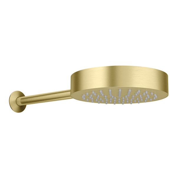 Arezzo Brushed Brass Round Shower Package with Concealed Valve + Inline Shower Head - Image 3
