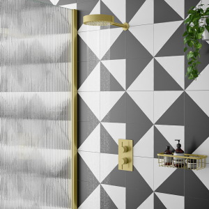 Arezzo Brushed Brass Round Shower Package with Concealed Valve + Inline Shower Head