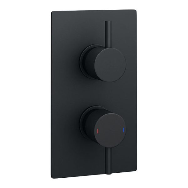 Arezzo Matt Black Round Shower Package with Concealed Valve + Head - Image 7