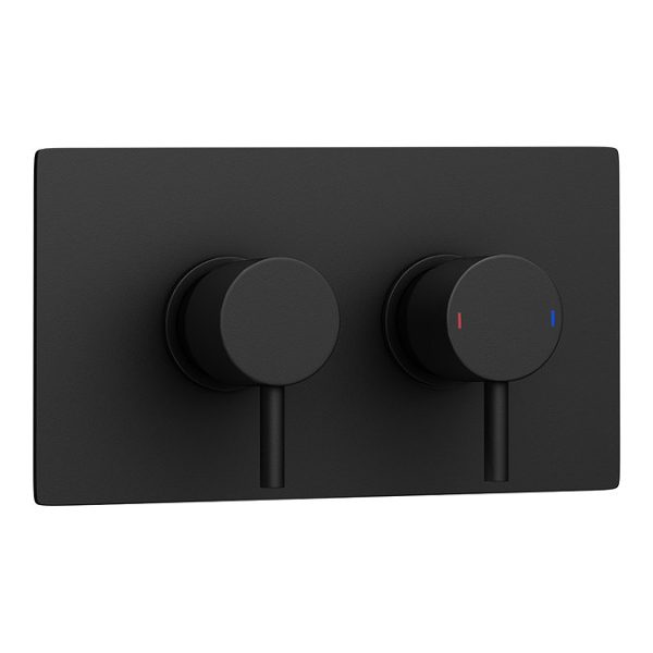 Arezzo Matt Black Round Shower Package with Concealed Valve + Head - Image 12