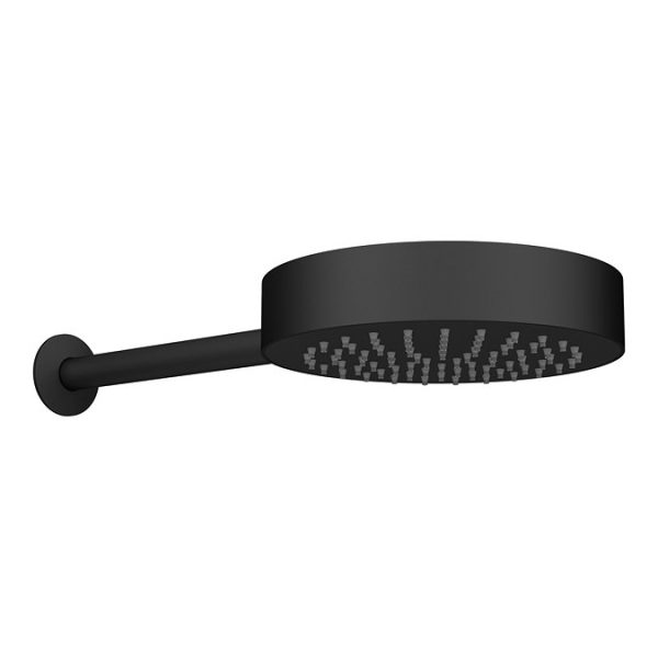 Arezzo Matt Black Round Shower Package with Concealed Valve + Inline Shower Head - Image 6