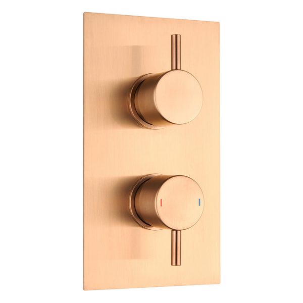 Arezzo Brushed Bronze Round Shower Package with Concealed Valve + Head - Image 3