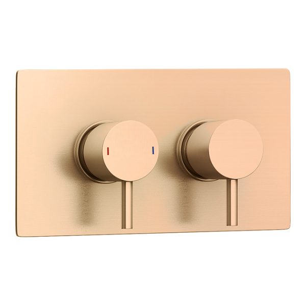 Arezzo Brushed Bronze Round Shower Package with Concealed Valve + Head - Image 4