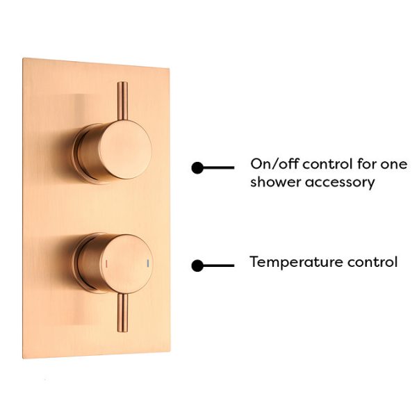 Arezzo Brushed Bronze Round Shower Package with Concealed Valve + Head - Image 6