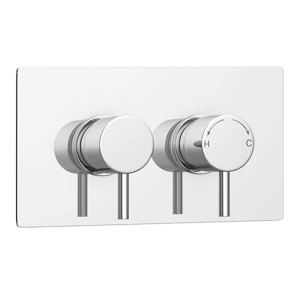 Arezzo Chrome Round Thermostatic Shower Pack with Inline Head + Handset - Image 5