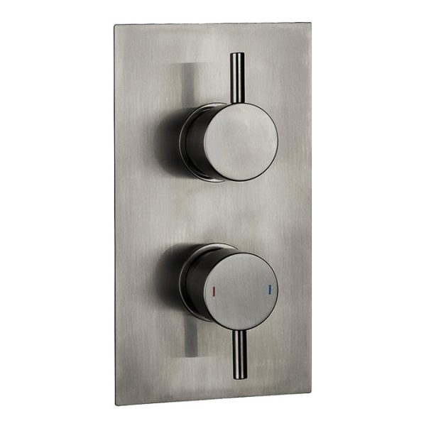 Arezzo Gunmetal Grey Round Shower Package with Concealed Valve + Head - Image 3