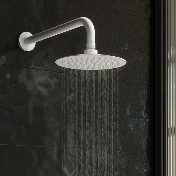 Arezzo Matt White Round Shower Package with Concealed Valve + Head - Image 5