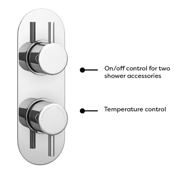 Cruze Round Thermostatic Shower Pack with Head + Handset (Oval Backplate) Chrome - Image 5