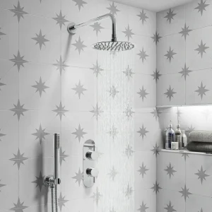 Cruze Round Thermostatic Shower Pack with Head + Handset (Oval Backplate) Chrome