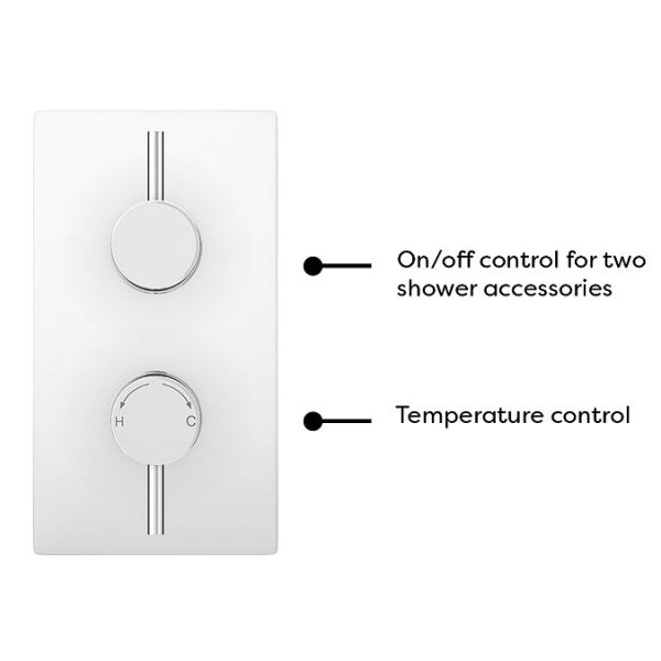 Arezzo Chrome Round Thermostatic Shower Pack with Inline Head + Handset - Image 4