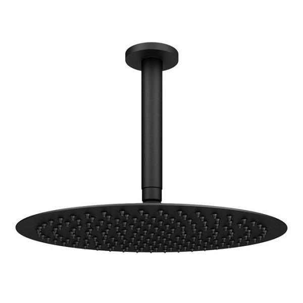 Arezzo Matt Black Round Shower Package with Concealed Valve + 300mm Ceiling Mounted Head - Image 2