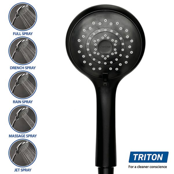 Triton Amala 9.5kw Electric Shower   Black/Brushed Brass - Image 4