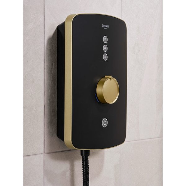 Triton Amala 9.5kw Electric Shower   Black/Brushed Brass - Image 5