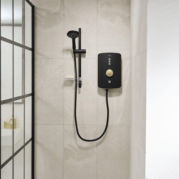 Triton Amala 9.5kw Electric Shower   Black/Brushed Brass - Image 6