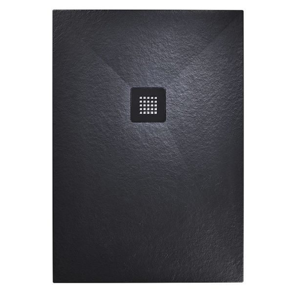 Imperia 1200 x 800mm Black Slate Effect Rectangular Shower Tray + Black Waste - Image 8
