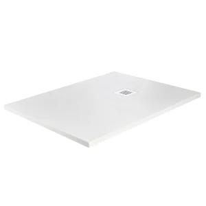 Imperia White Slate Effect Rectangular Shower Tray 1000 x 800mm with White Waste