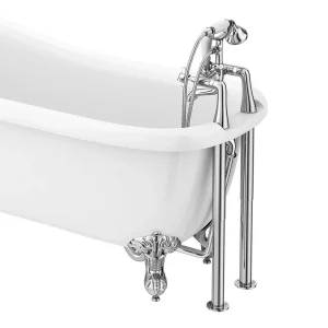 Regent Traditional Bath Shower Mixer Tap with Adjustable Shrouds for Roll Top Baths