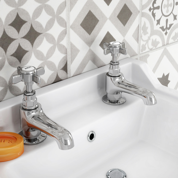Regent Traditional Basin Taps   Chrome