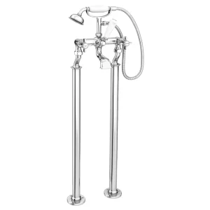 Regent Traditional 3/4" Freestanding Cranked Bath Shower Mixer   Chrome