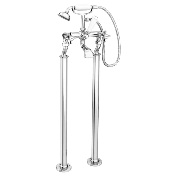 Regent Traditional 3/4" Freestanding Cranked Bath Shower Mixer   Chrome