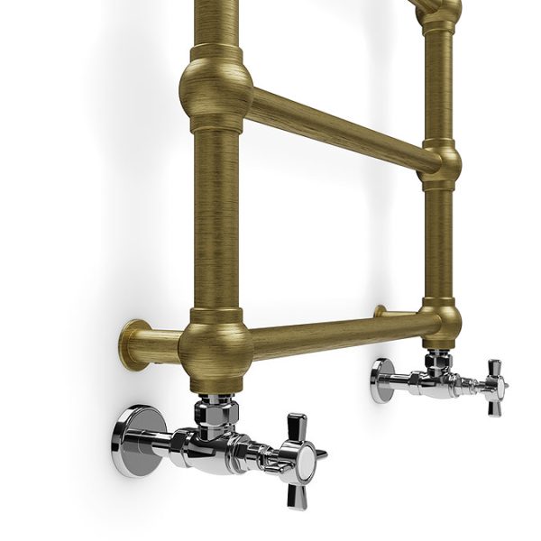 Terma Retro Brushed Brass Heated Towel Rail 1170 x 504mm - Image 8