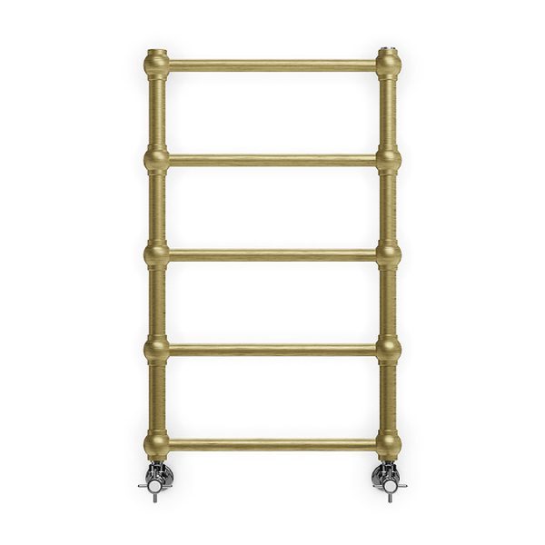 Terma Retro Brushed Brass Heated Towel Rail 800 x 504mm - Image 4