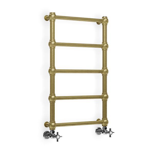 Terma Retro Brushed Brass Heated Towel Rail 800 x 504mm - Image 5