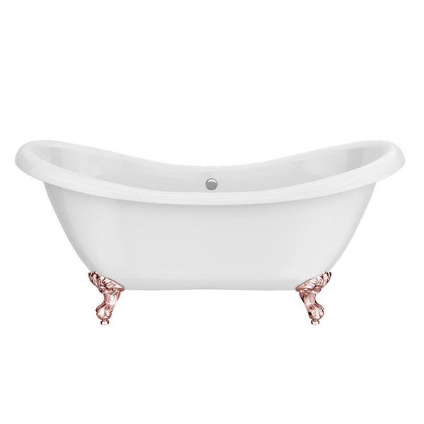 Earl 1750 Double Ended Roll Top Slipper Bath + Rose Gold Leg Set - Image 2