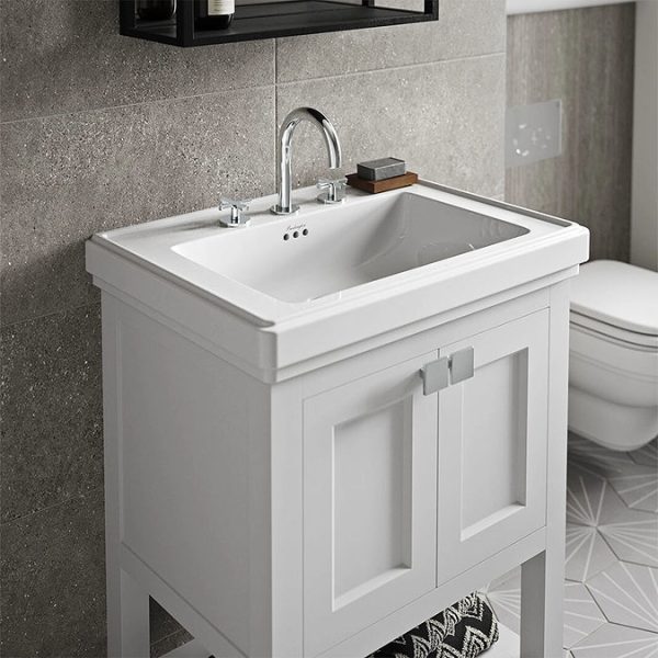 Burlington Riviera Art Deco Chrome 3 Hole Deck Basin Mixer - Image 2