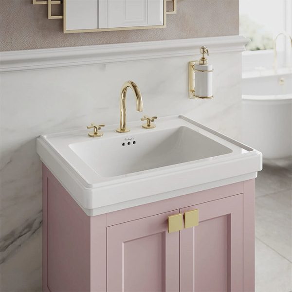 Burlington Riviera Art Deco Gold 3 Hole Deck Basin Mixer - Image 4