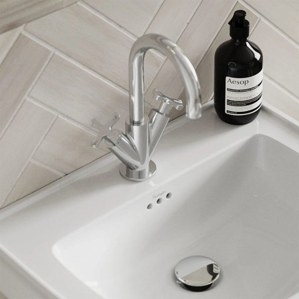 Burlington Riviera Art Deco Chrome Mono Basin Mixer - Image 2