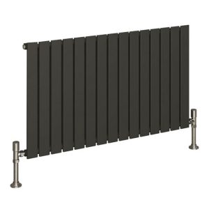 Reina Flat Horizontal Single Panel Designer Radiator   Anthracite