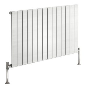 Reina Flat Horizontal Single Panel Designer Radiator   White