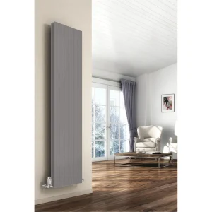 Reina Flat Vertical Double Panel Designer Radiator   1800 x 292mm   Stone Grey