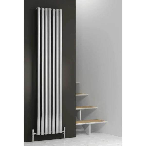 Reina Neva Vertical Single Panel Designer Radiator   Chrome