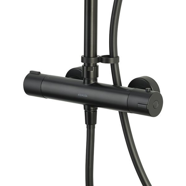 Aqualisa Safe Touch Thermostatic Round Shower Matt Black - Image 4