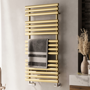 Terma Rolo Towel Brass Heated Towel Rail 1085 x 520mm